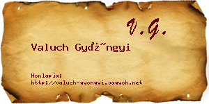Valuch Gyöngyi névjegykártya